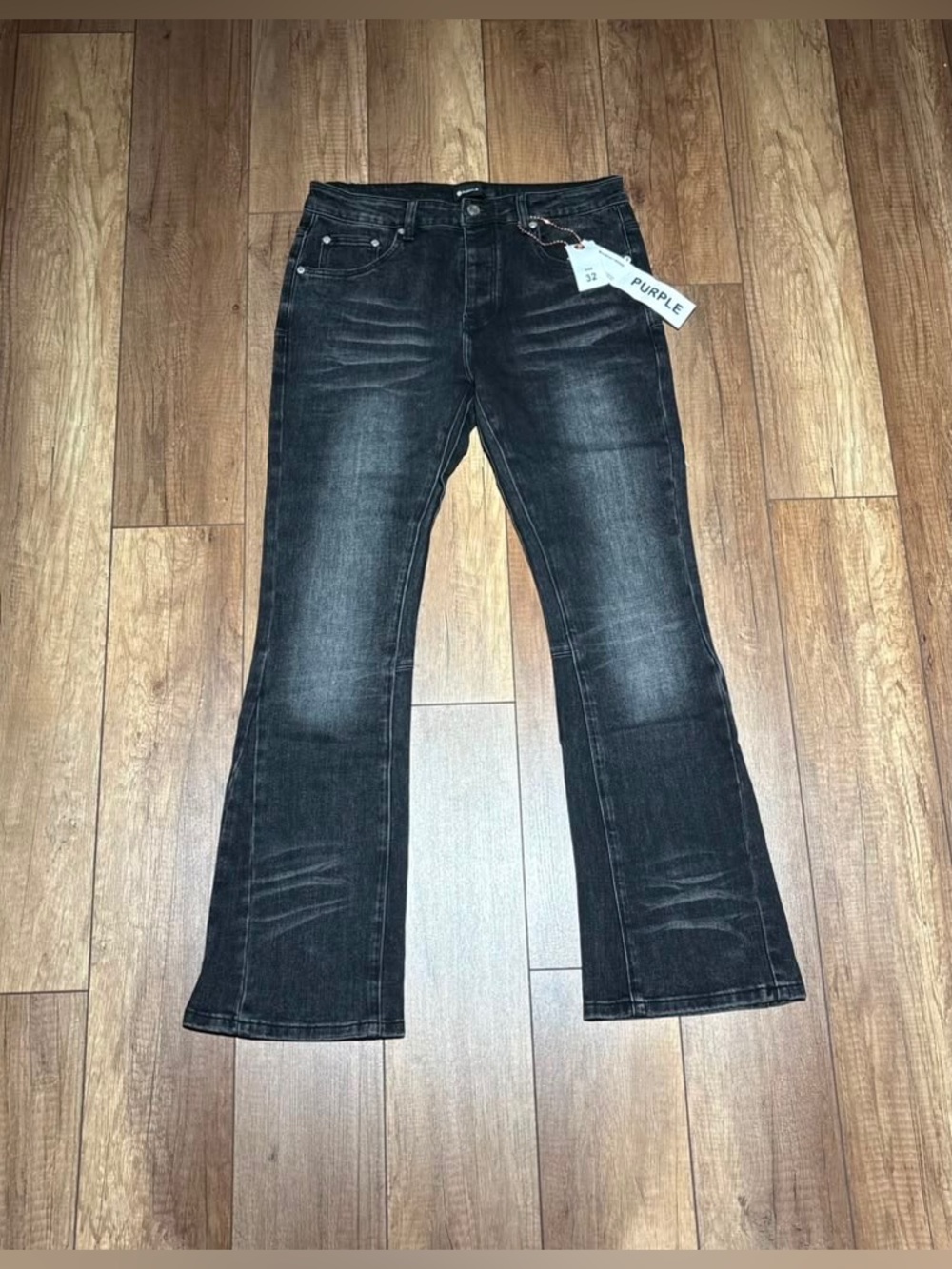 Purple Brand Mens Waist Size 32 Flared Black Jeans Brand New